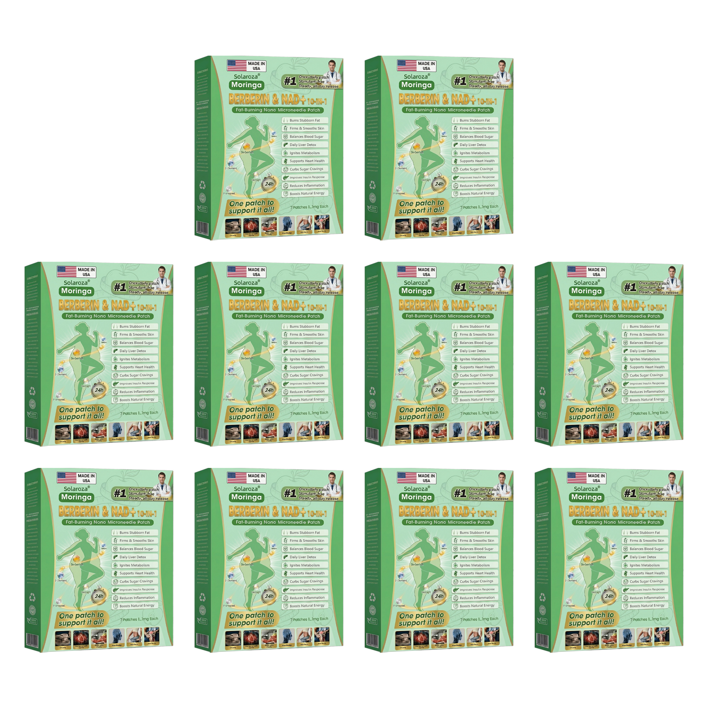 Official Solaroza® Centre | 🌿 High-Precision 10-in-1 Weight Loss Patch with Berberine & NAD+