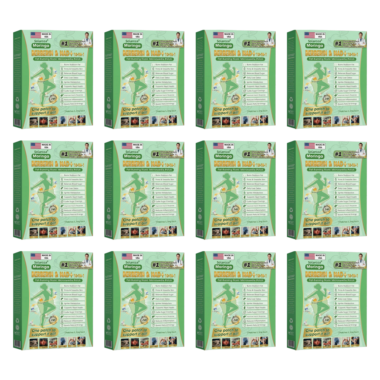 Official Solaroza® Centre | 🌿 High-Precision 10-in-1 Weight Loss Patch with Berberine & NAD+