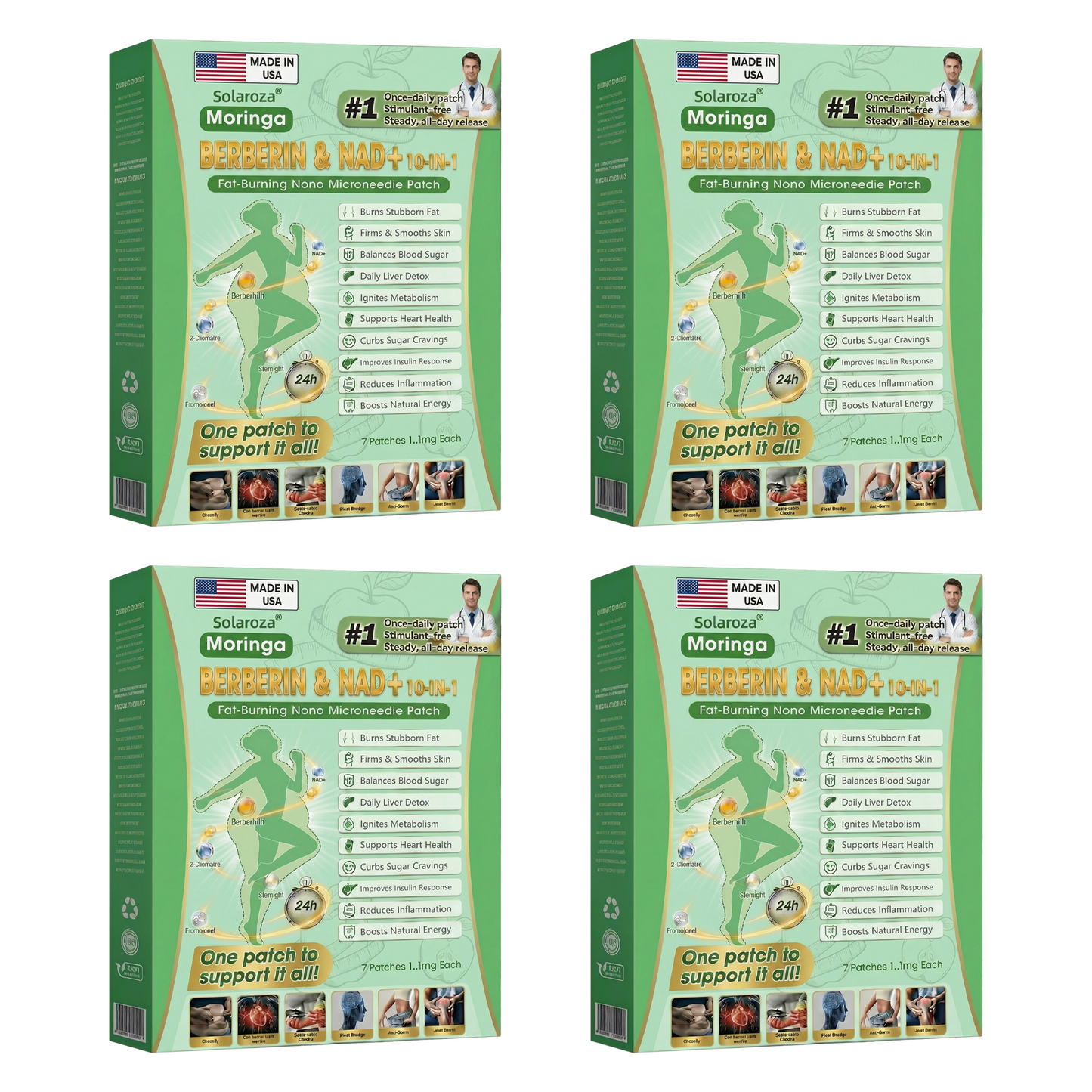 Official Solaroza® Centre | 🌿 High-Precision 10-in-1 Weight Loss Patch with Berberine & NAD+