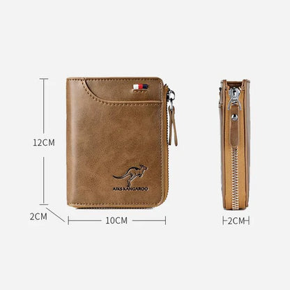 (🎁2025 New Year Hot Sale🎁)Men Wallet Zipper Genuine Leather Purse ( RFID PROTECTED )
