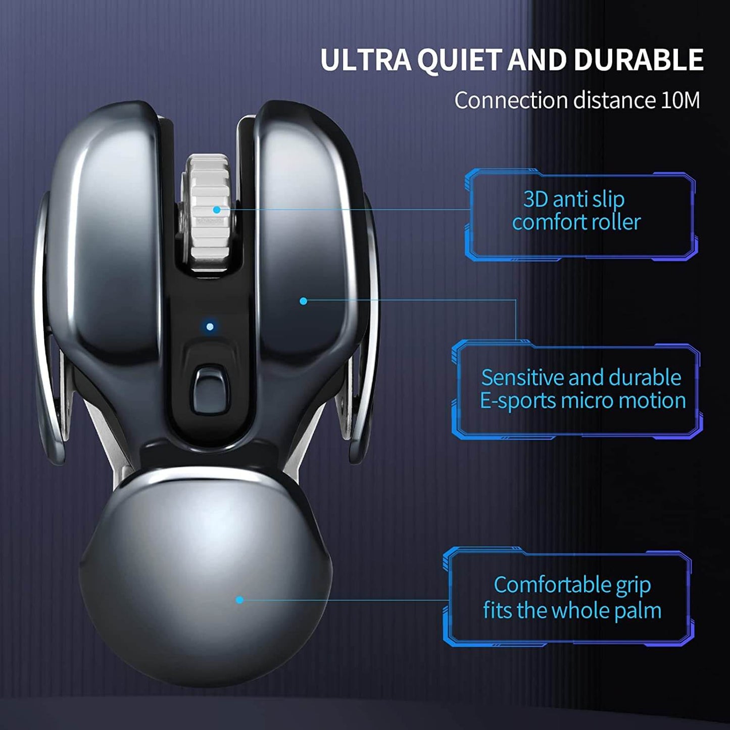 ?2023 New Hot Sale 50% Off?Wireless Ergonomics Metal Mouse