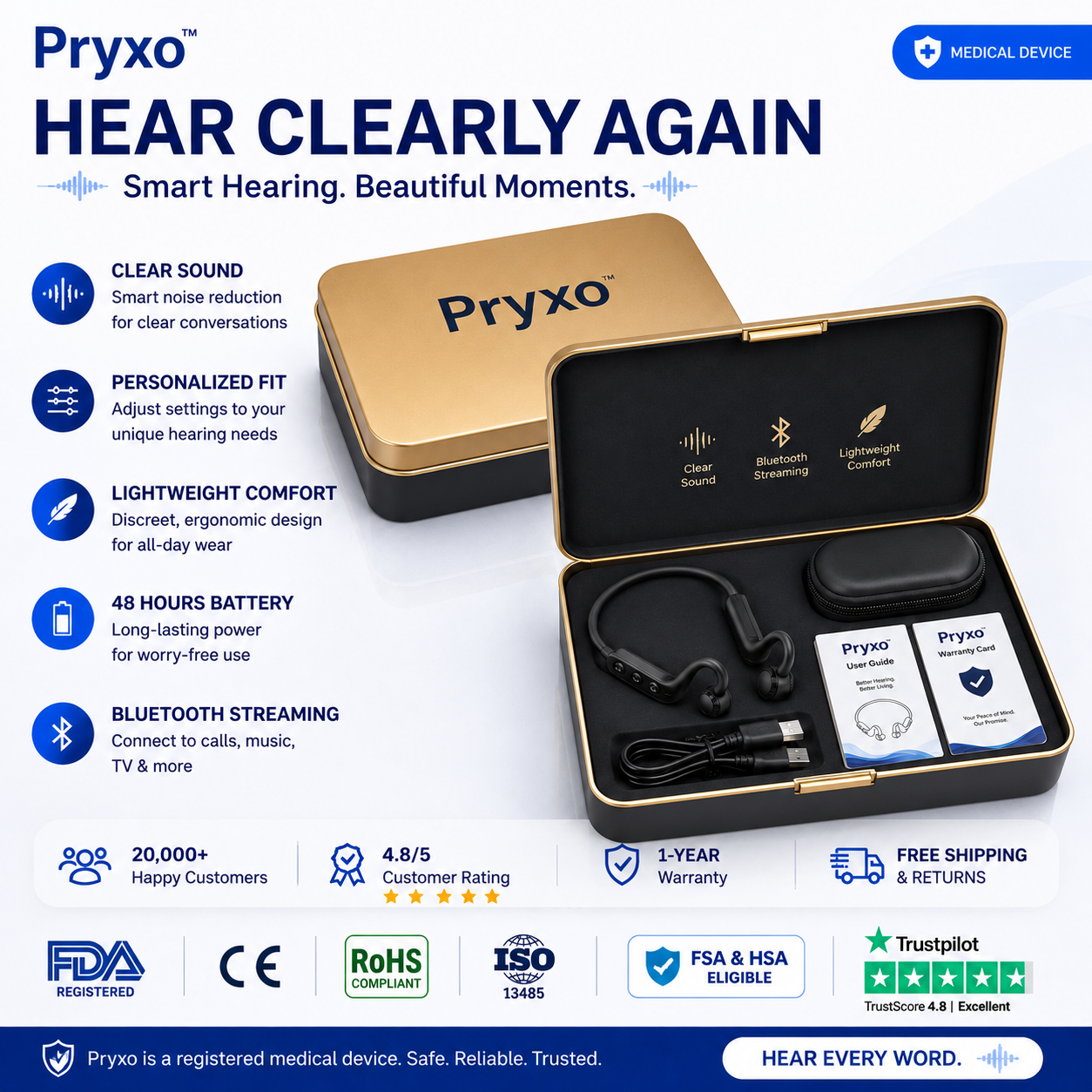 🌎Ends Today: 83% OFF!⏰👂Revitalize your ears again💖 💥 LIMITED TIME OFFER!🔥Bone Conduction Smart Hearing Aid Bluetooth Earphones