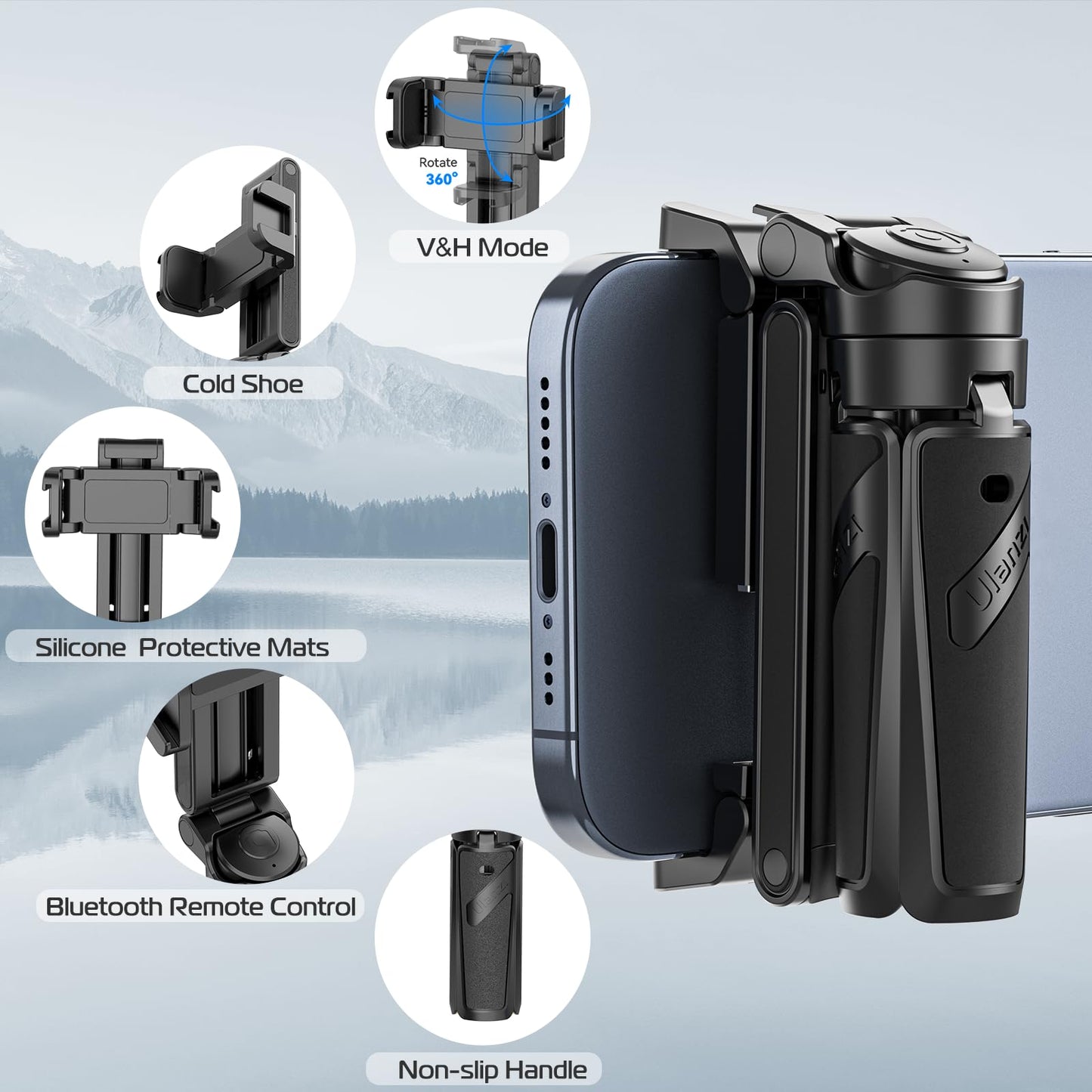 2025 NEW SALE - 49% OFF~Extendable Grip Phone Tripod with Detachable Remote (Pocket Size)