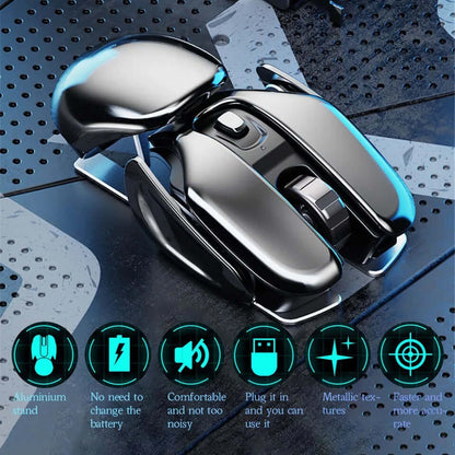 ?2023 New Hot Sale 50% Off?Wireless Ergonomics Metal Mouse