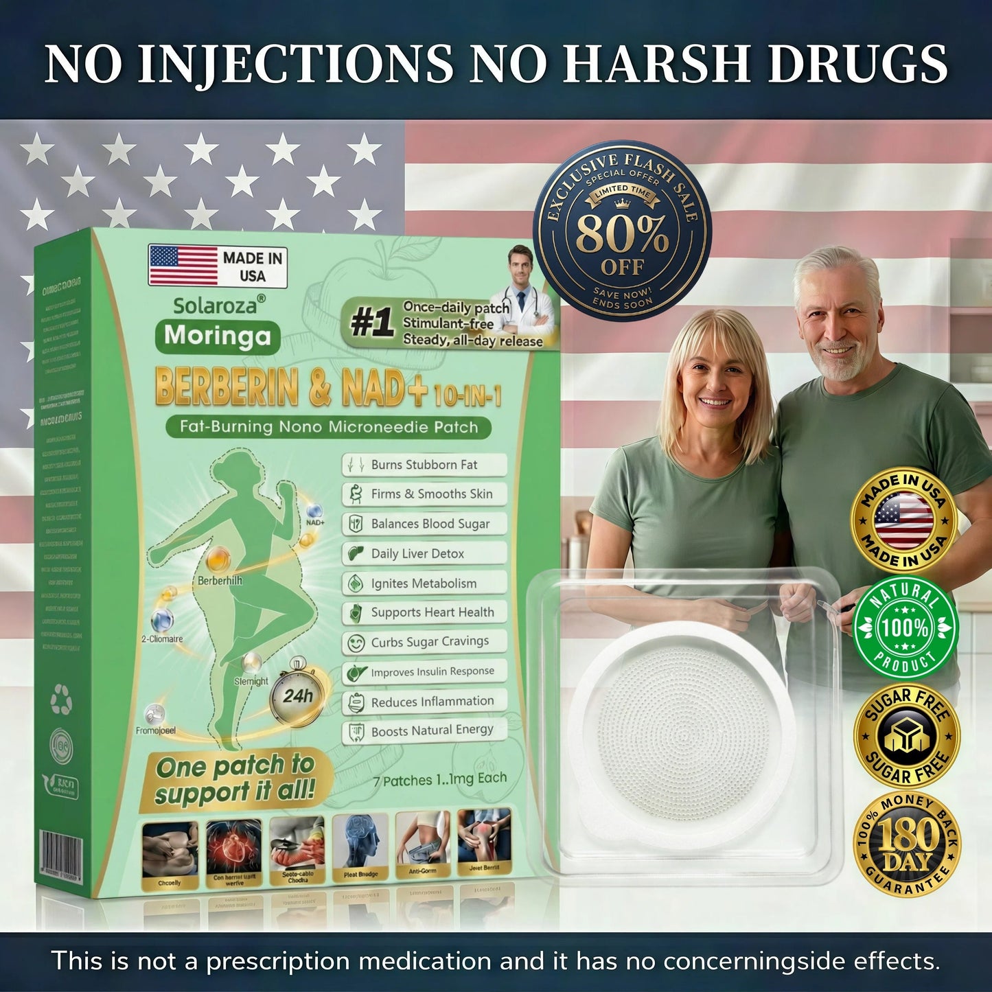 Official Solaroza® Centre | 🌿 High-Precision 10-in-1 Weight Loss Patch with Berberine & NAD+