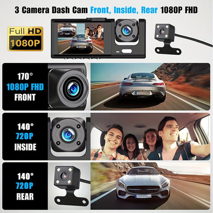 ??2025 New Arrival?? ??Safe Driving 3 Channel Camera Cycle Video Recorder