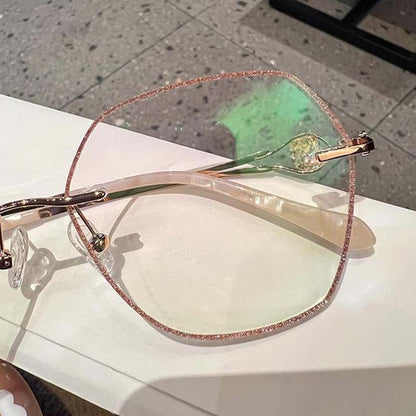 💥New Arrival✨Women's Synthetic Diamonds Rimless Anti Blue Light Glasses