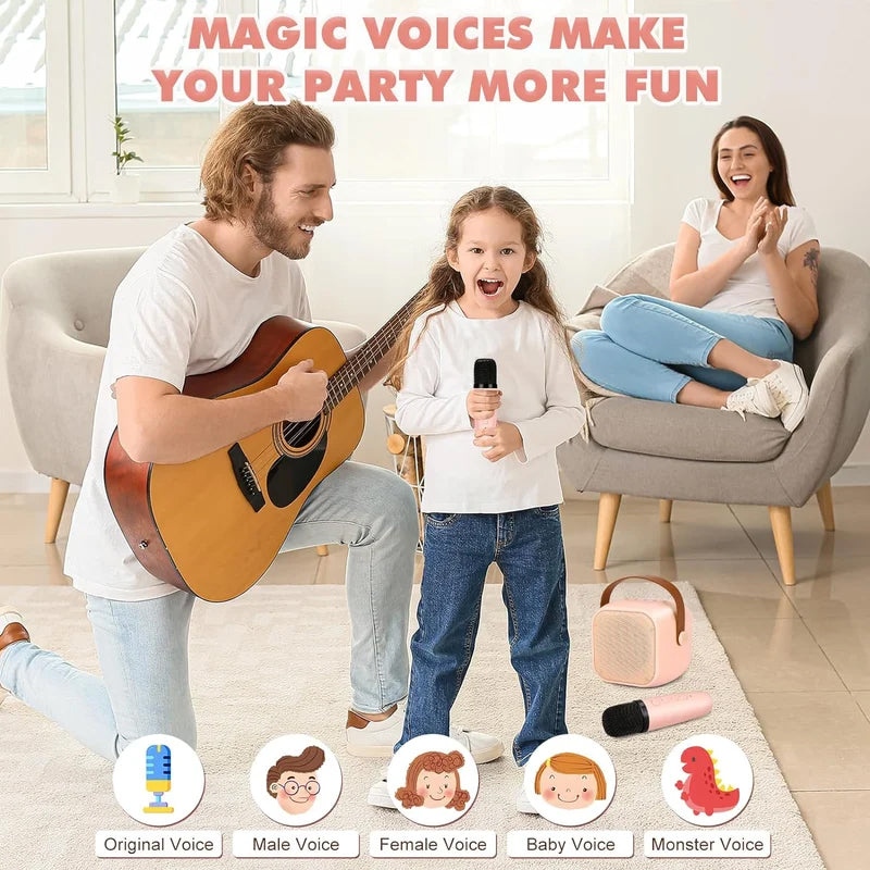 ??Last Day Promotion 50% OFF??Mini Karaoke Machine with Wireless Microphones