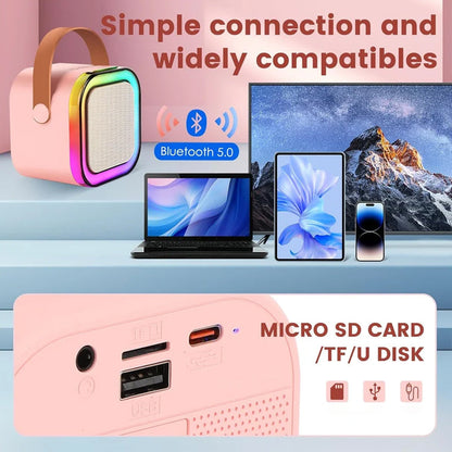 ??Last Day Promotion 50% OFF??Mini Karaoke Machine with Wireless Microphones