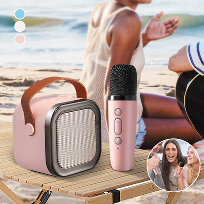 ??Last Day Promotion 50% OFF??Mini Karaoke Machine with Wireless Microphones