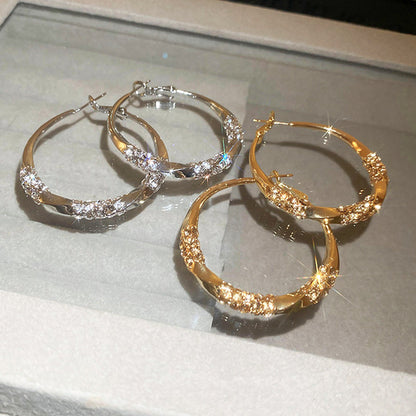 ??Circle Earrings with Zirconia